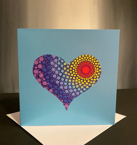 Light Blue Love Heart Card