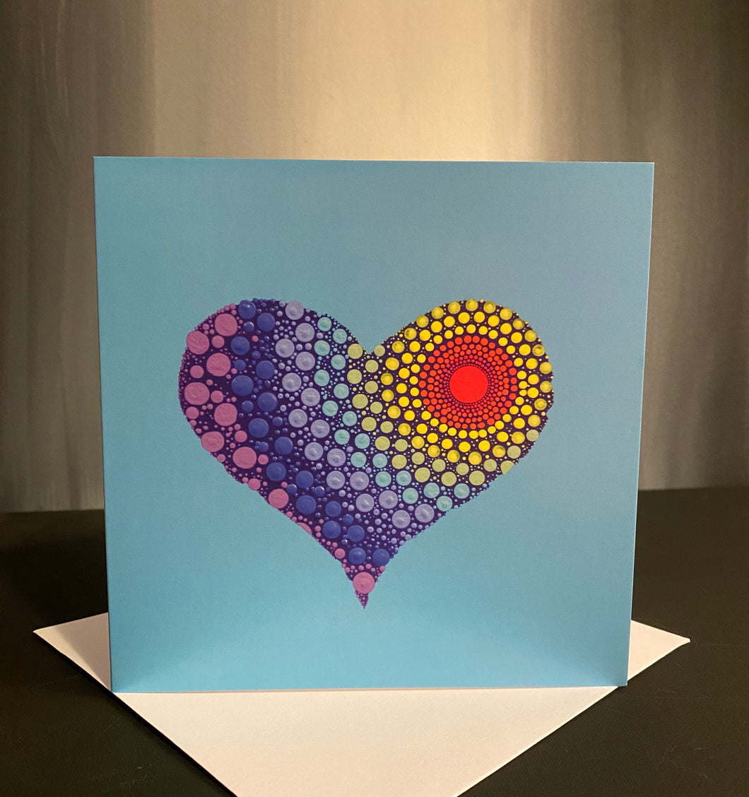 Light Blue Love Heart Card
